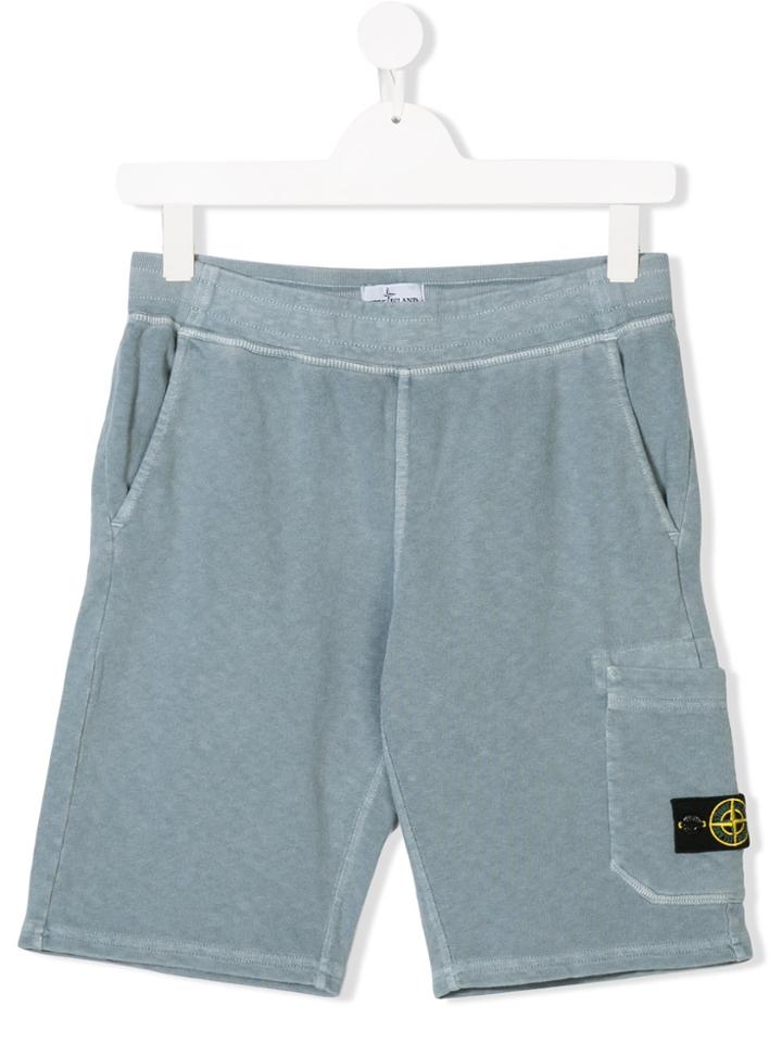 Stone Island Junior Teen Track Shorts - Blue