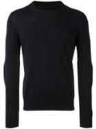 Maison Margiela Ribbed Elbow Patch Jumper, Men's, Size: Large, Blue, Cotton