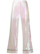 In The Mood For Love Loren Sequinned Wide-leg Trousers - White