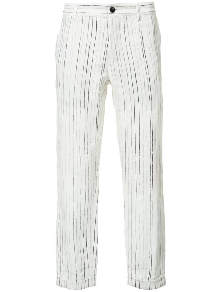 Ann Demeulemeester Grise Woven Linen Trousers - White