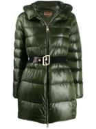 Liu Jo Belted Down Parka Coat - Green