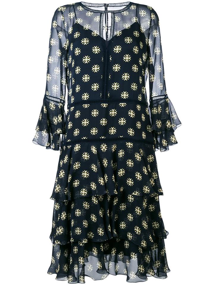 Alberta Ferretti - Shift Dress - Women - Silk/acetate/other Fibers - 46, Blue, Silk/acetate/other Fibers