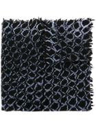 Suzusan Patterned Fringed Shawl - Black