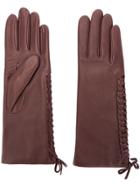 Agnelle Gloves With Lace Detail - Red