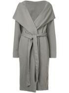 Rick Owens Drkshdw Long Belted Coat - Grey
