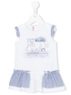 Miss Blumarine - Printed Dress - Kids - Cotton/spandex/elastane - 24 Mth, White