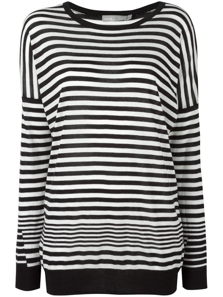 Vince Striped Jumper, Women's, Size: Small, Black, Silk/cotton/cashmere