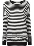 Vince Striped Jumper, Women's, Size: Small, Black, Silk/cotton/cashmere