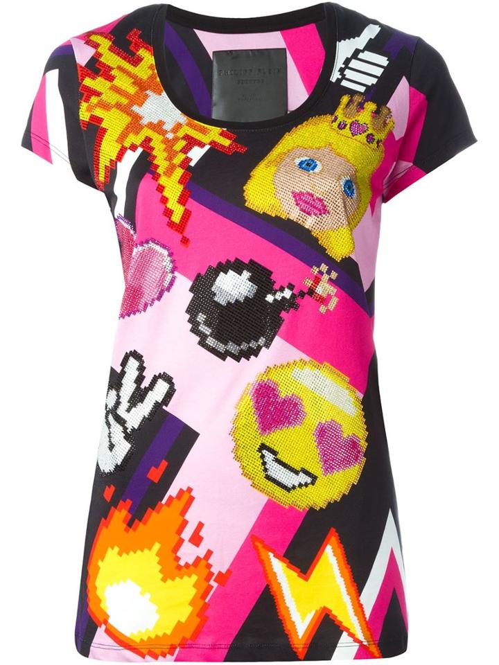 Philipp Plein 'super Trandy' Emoji Print T-shirt