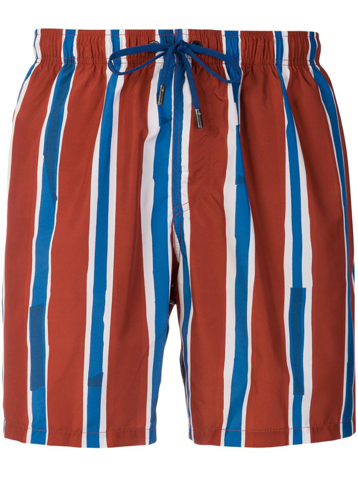 Ermenegildo Zegna Striped Swim Shorts - Red