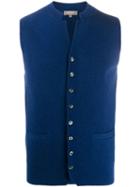 N.peal Milano Collared Waistcoat - Blue
