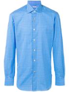 Kiton - Checked Shirt - Men - Cotton - 45, Blue, Cotton
