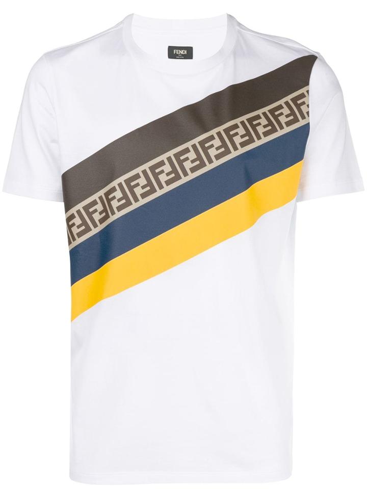 Fendi Striped T-shirt - White
