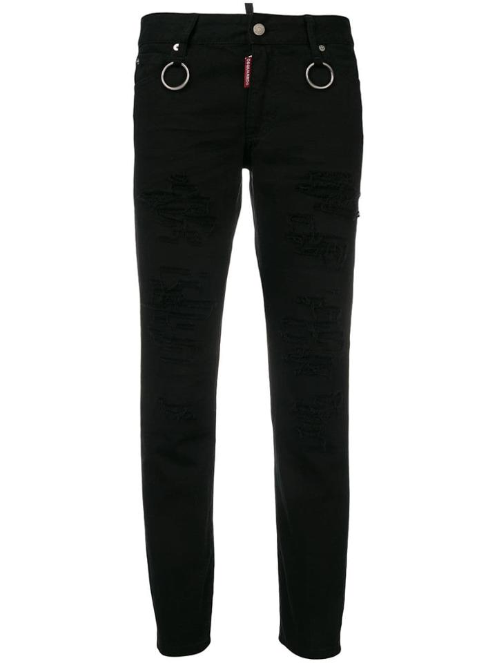 Dsquared2 Runway Straight Cropped Jeans - Black
