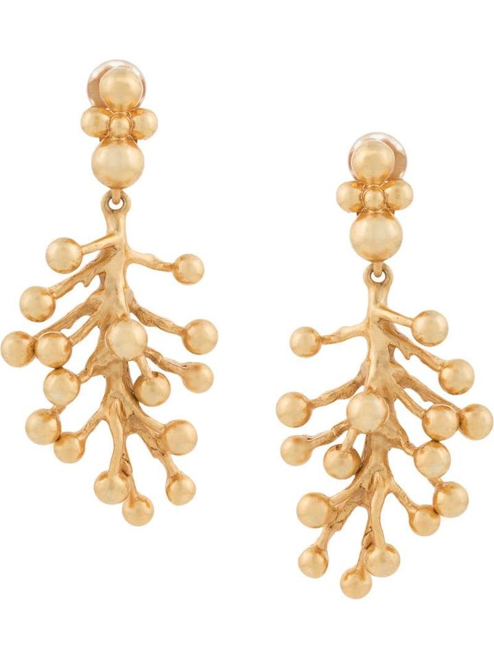 Oscar De La Renta Mimosa Drop Earrings - Metallic