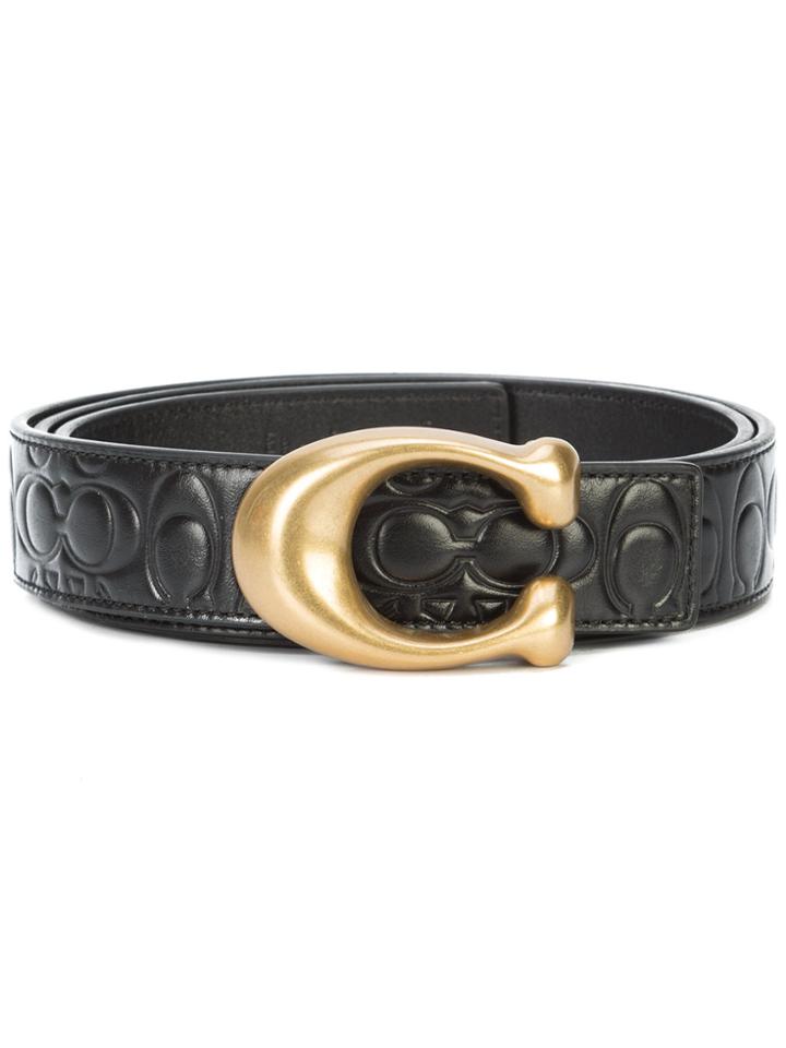 Coach Sculpted Signature Reversible Belt - Black