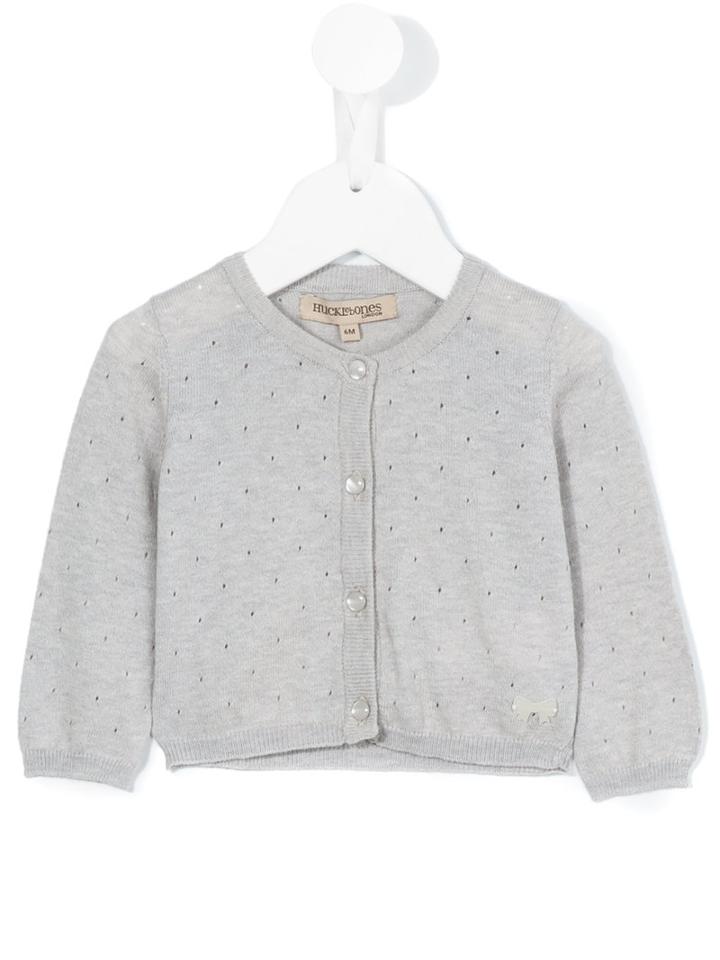 Hucklebones London - Long Sleeve Cardigan - Kids - Cotton/cashmere - 6 Mth, Infant Girl's, Grey