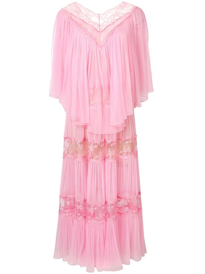 Christopher Kane Gathered Trim Mesh Dress - Pink