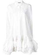Molly Goddard Ruffled Shirt Dress - White