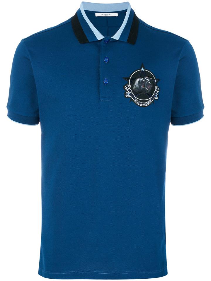 Givenchy - Monkey Brothers Crest Polo Shirt - Men - Cotton/polyester - Xl, Blue, Cotton/polyester