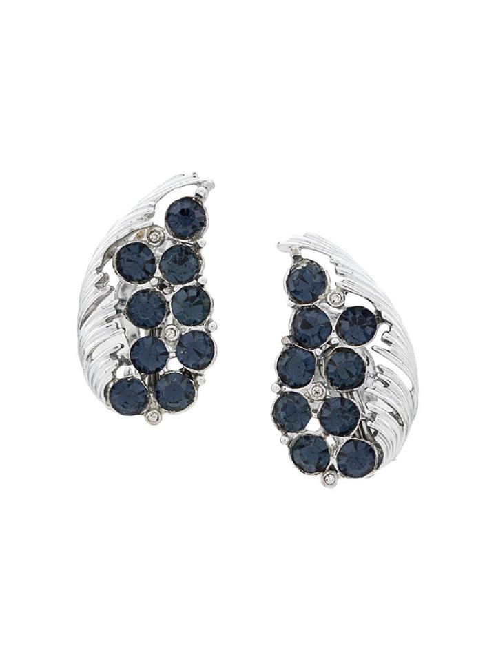 Susan Caplan Vintage '1950s Lisner Clip-on Earrings - Silver