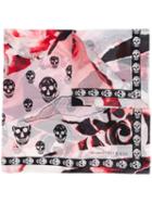 Alexander Mcqueen Floral And Skull Print Scarf - Pink