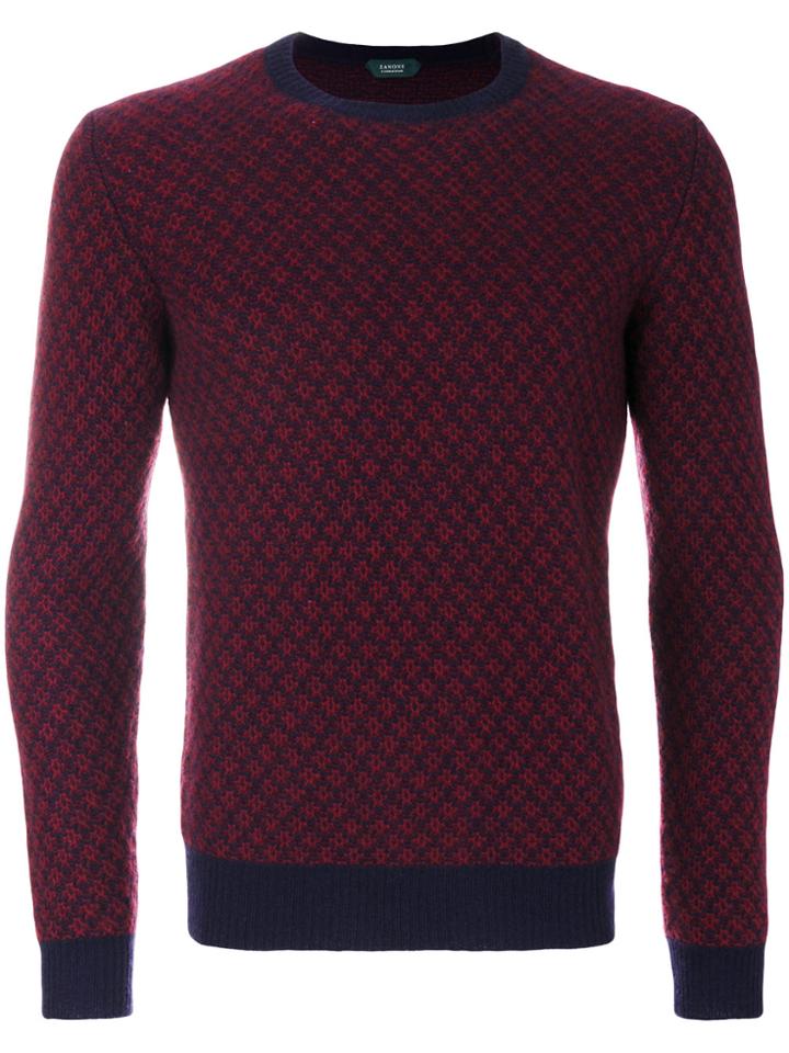 Zanone Contrast Colour Sweater - Blue