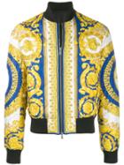 Versace Baroque Printed Bomber Jacket - Yellow