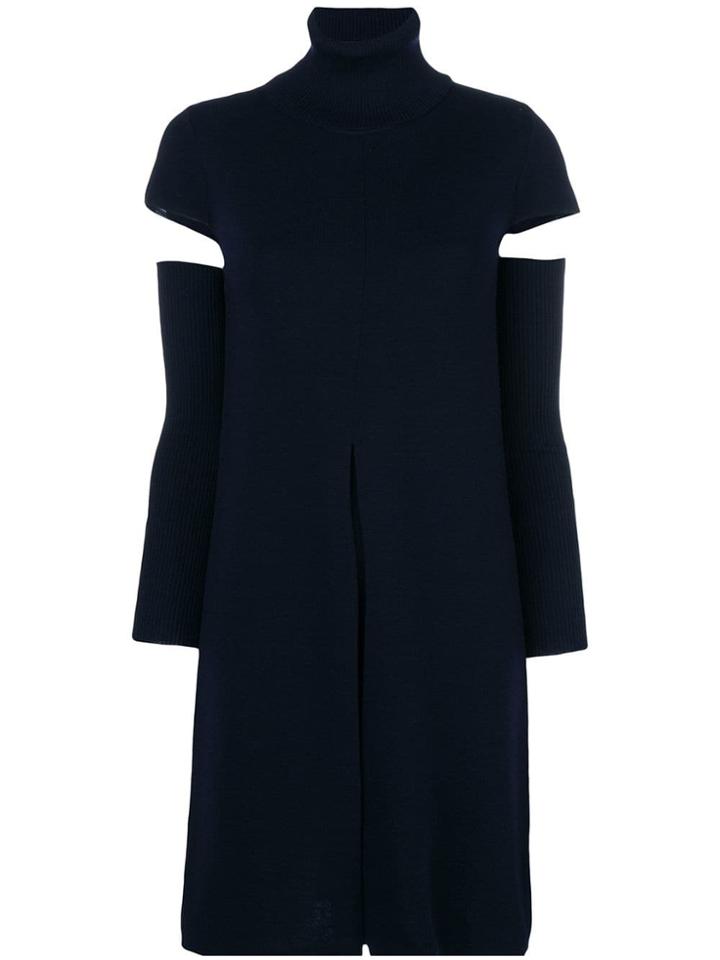 Roberto Collina Turtle Neck Knitted Dress - Blue