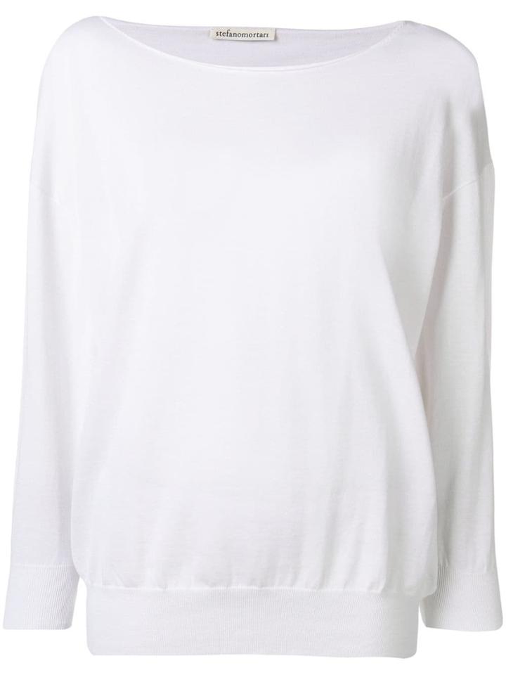 Stefano Mortari Boat Neck Knitted Jumper - White