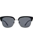 Burberry Check Detail D-frame Sunglasses - Black