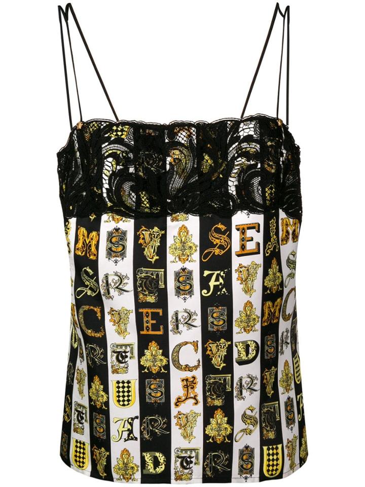 Versace Alphabet Print Top - White