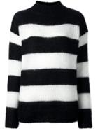 R13 'nancy' Striped Jumper, Women's, Size: Xs, Black, Mohair/wool/polyamide