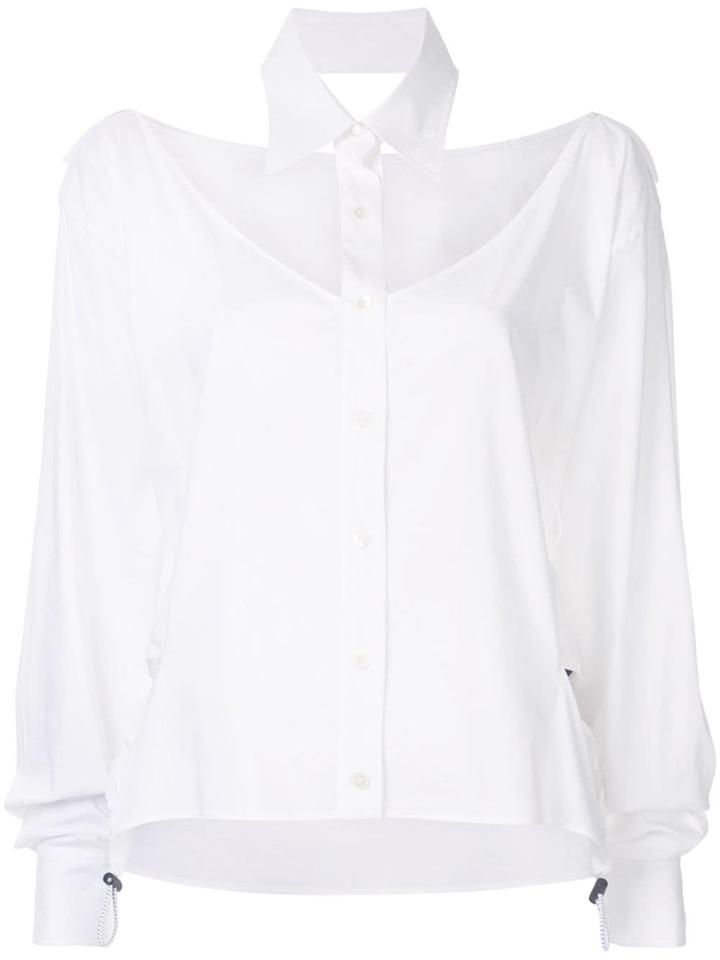 Unravel Project Cut-out Panel Shirt - White