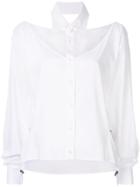 Unravel Project Cut-out Panel Shirt - White