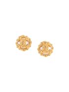 Chanel Vintage Baroque Design Round Earrings - Gold