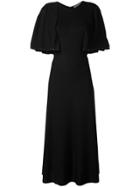 Valentino Knit Dress With Cape Overlay - Black