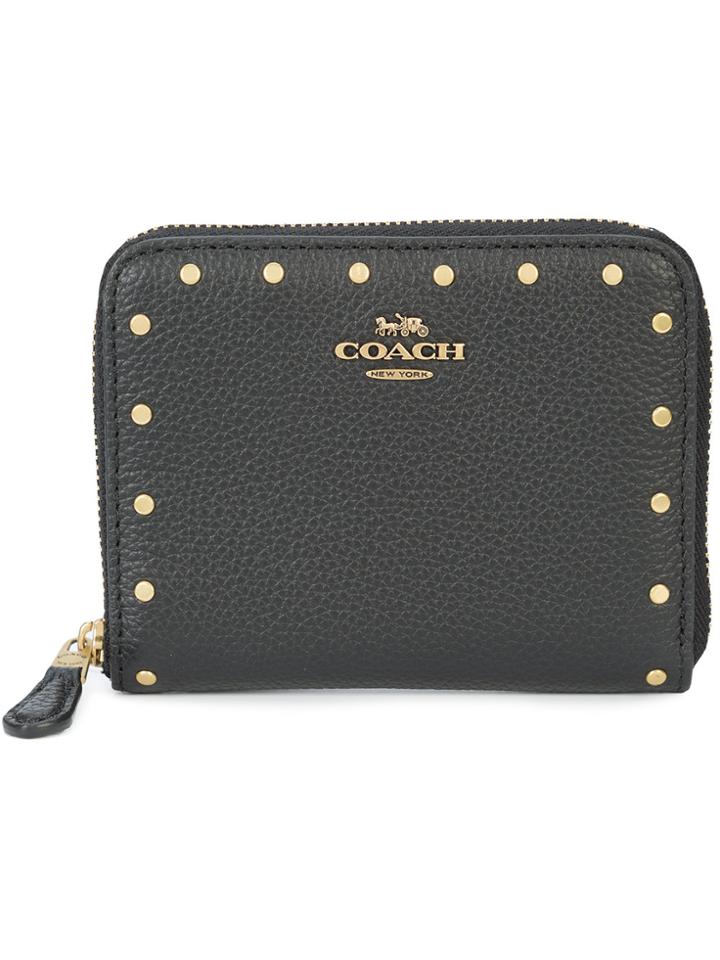 Coach Border Rivets Small Wallet - Black