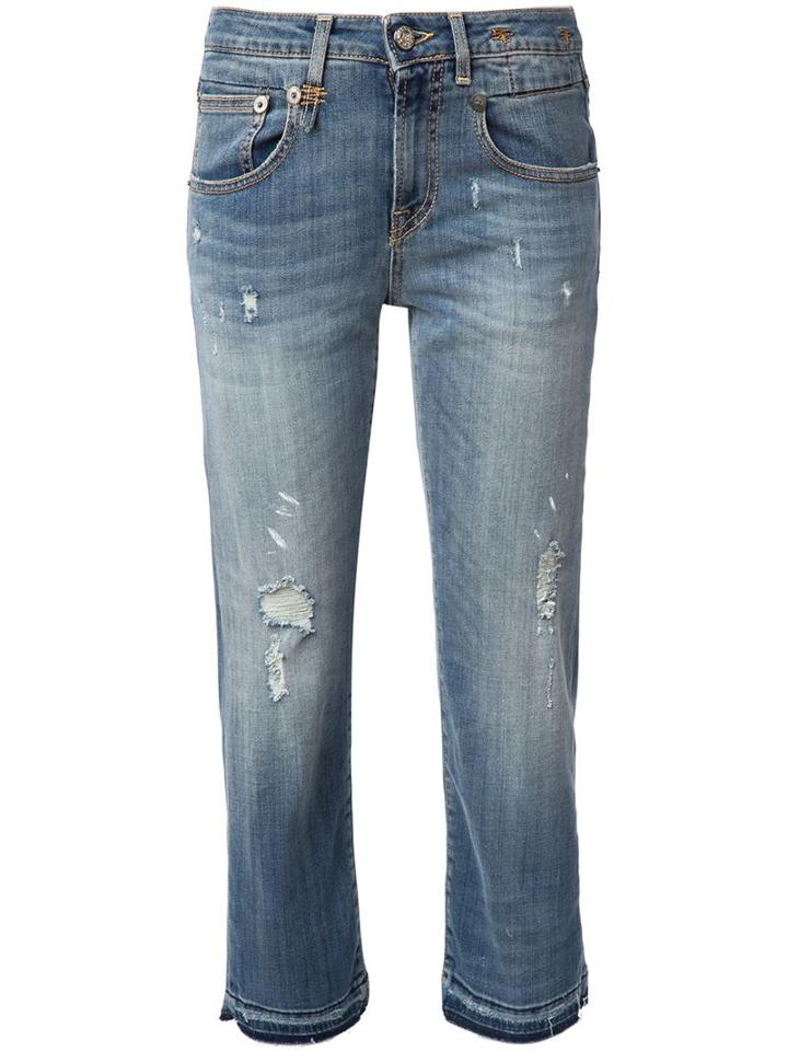 R13 Distressed Jeans, Women's, Size: 30, Blue, Cotton
