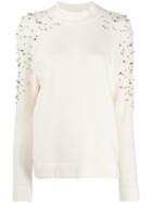 Snobby Sheep Bead And Crystal-embellished Jumper - White