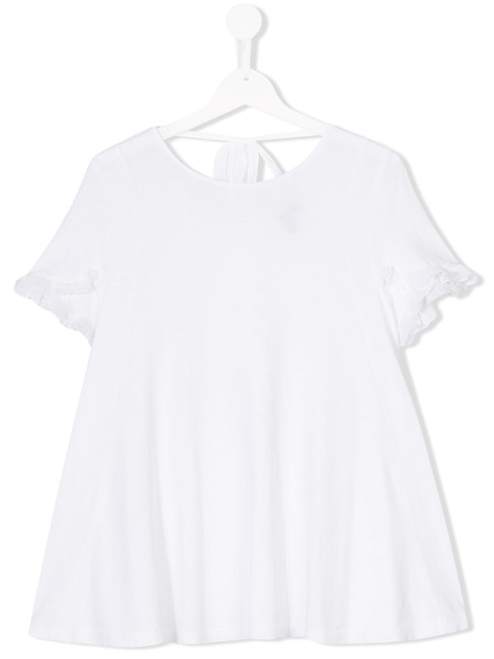European Culture Kids Rouche Design Top - White