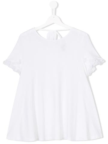 European Culture Kids Rouche Design Top - White