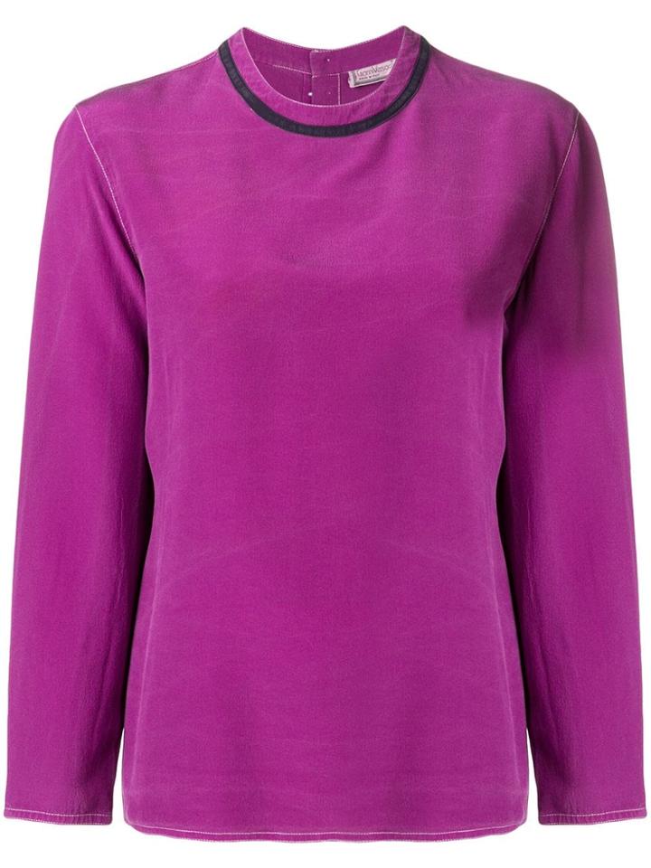 Versace Vintage 1990's Long-sleeve Blouse - Purple