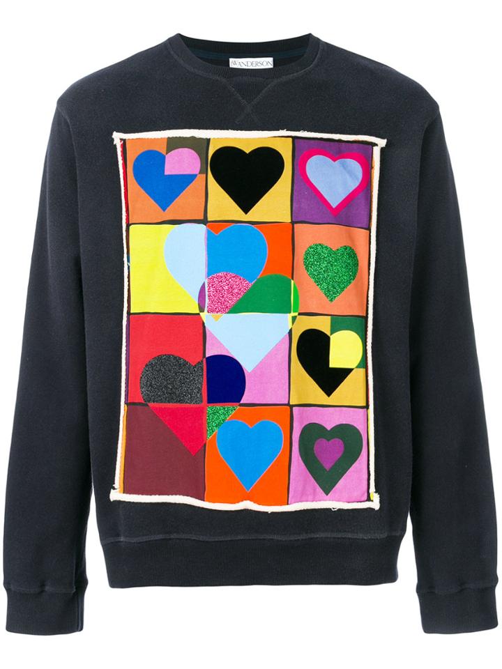 Jw Anderson Hearts Sweatshirt - Blue
