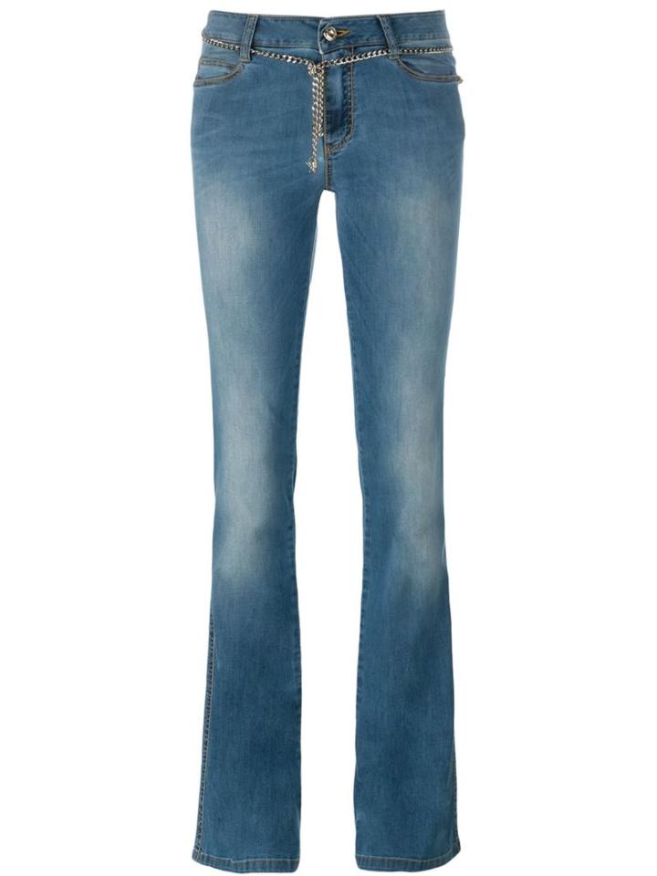 Ermanno Scervino Medium Wash Bootcut Jeans, Women's, Size: 42, Blue, Cotton/spandex/elastane