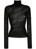 Just Cavalli Knitted Turtleneck Top - Black