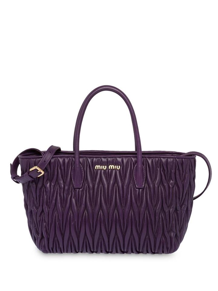 Miu Miu Matelassé Tote Bag - Purple