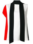 Msgm Neck Tie Boxy T-shirt, Women's, Size: 40, White, Viscose/acetate