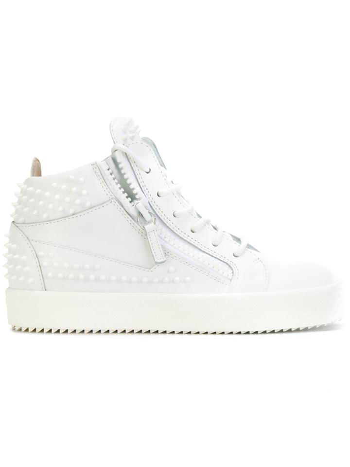 Giuseppe Zanotti Design Kriss Stud Hi-top Sneakers - White
