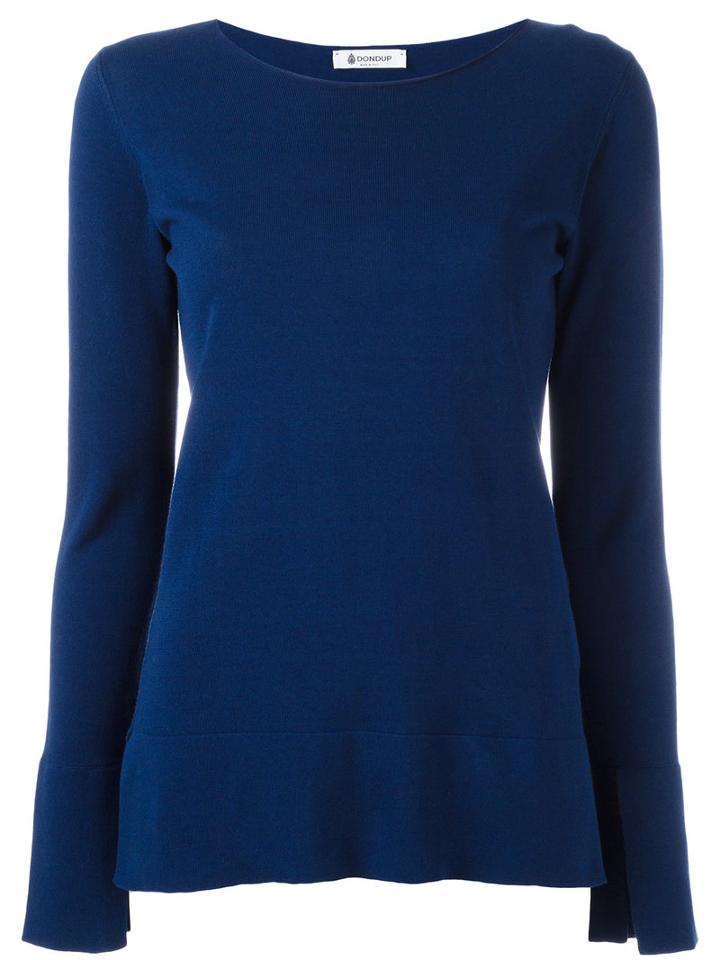 Dondup Slit Sleeves Jumper, Women's, Size: Xs, Blue, Cotton